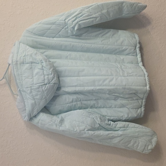 NWT Light Blue Quilted Jacket Water Resistant Super Cute! - Picture 2 of 3